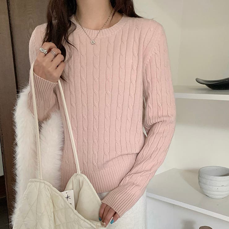 【11色展開】ケーブル編みニット ケーブルニット ニットセーター | COCOMOMO | 詳細画像4 