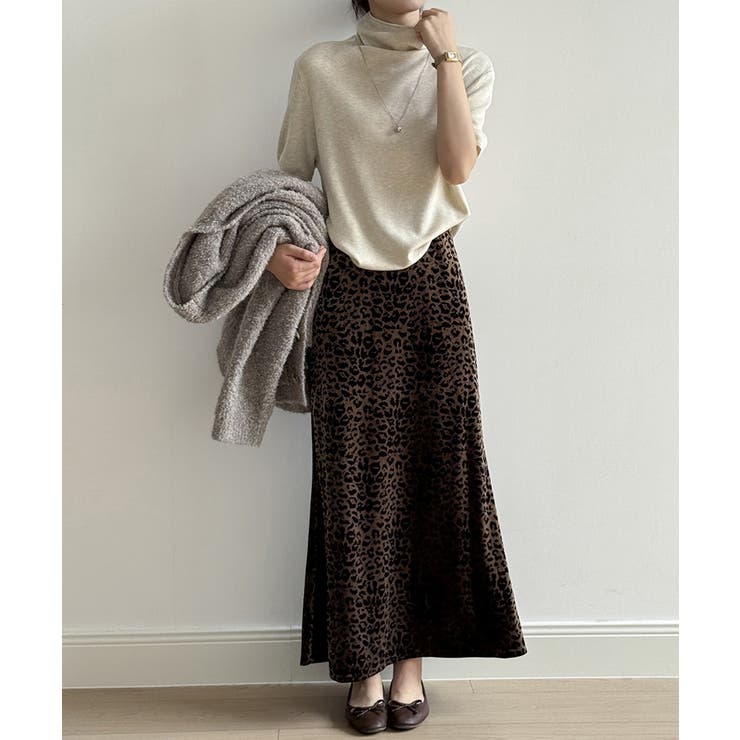 レオパードベロアスカート ベロアスカート ヒョウ柄スカート | COCOMOMO | 詳細画像11 