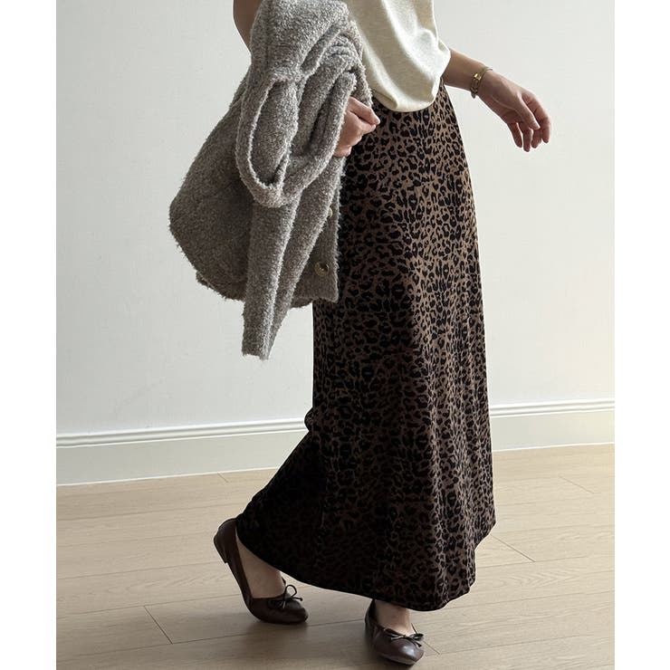 レオパードベロアスカート ベロアスカート ヒョウ柄スカート | COCOMOMO | 詳細画像13 