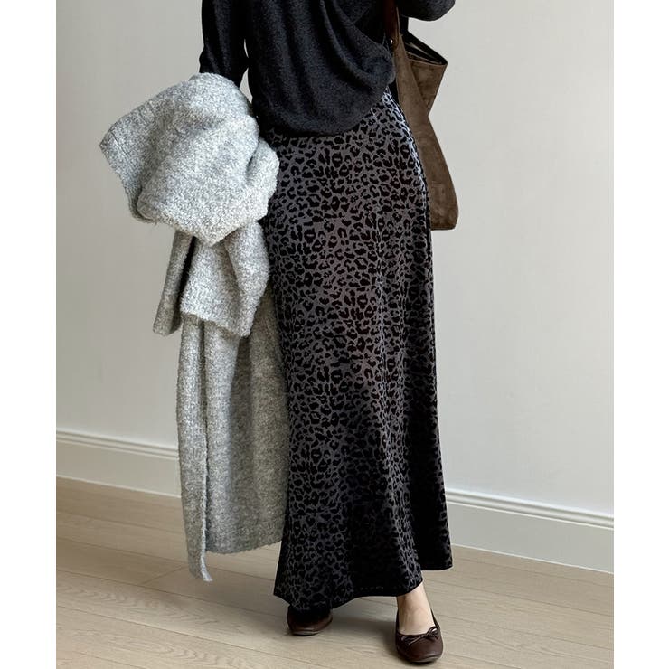 レオパードベロアスカート ベロアスカート ヒョウ柄スカート | COCOMOMO | 詳細画像15 