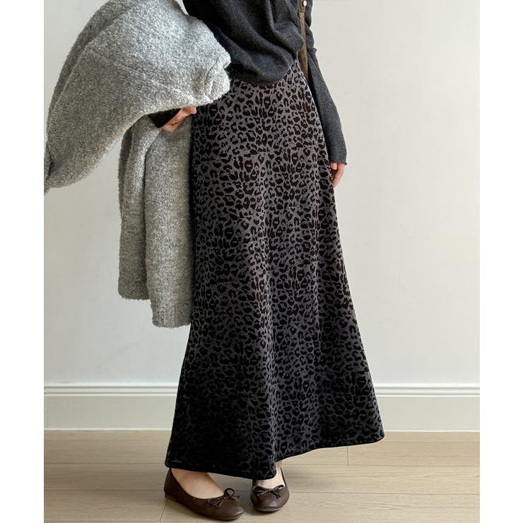 レオパードベロアスカート ベロアスカート ヒョウ柄スカート | COCOMOMO | 詳細画像16 