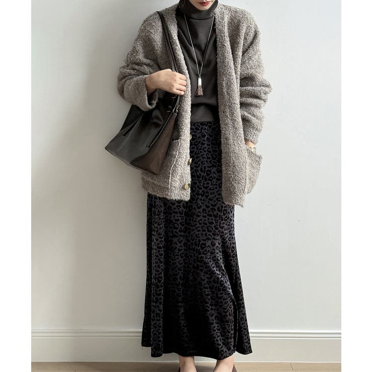 レオパードベロアスカート ベロアスカート ヒョウ柄スカート | COCOMOMO | 詳細画像19 