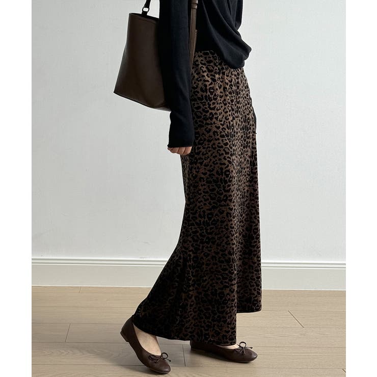 レオパードベロアスカート ベロアスカート ヒョウ柄スカート | COCOMOMO | 詳細画像2 