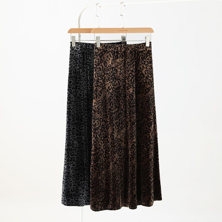 レオパードベロアスカート ベロアスカート ヒョウ柄スカート | COCOMOMO | 詳細画像21 