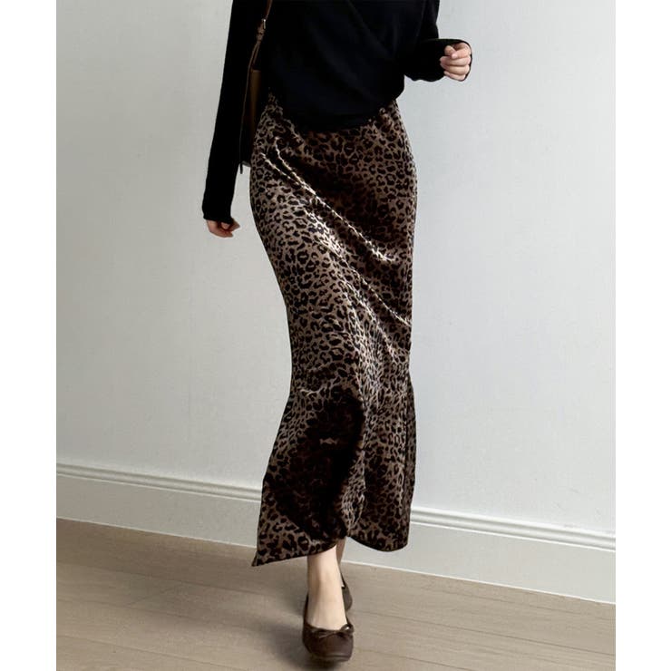 レオパードベロアスカート ベロアスカート ヒョウ柄スカート | COCOMOMO | 詳細画像3 