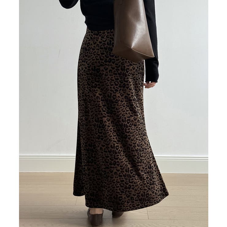 レオパードベロアスカート ベロアスカート ヒョウ柄スカート | COCOMOMO | 詳細画像4 