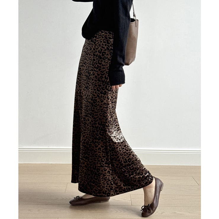 レオパードベロアスカート ベロアスカート ヒョウ柄スカート | COCOMOMO | 詳細画像6 