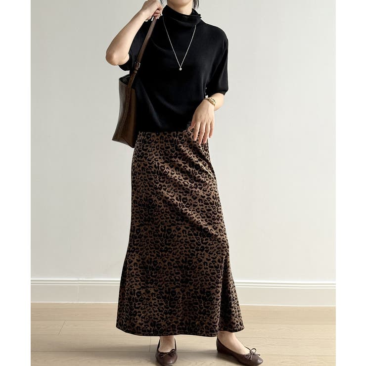 レオパードベロアスカート ベロアスカート ヒョウ柄スカート | COCOMOMO | 詳細画像9 