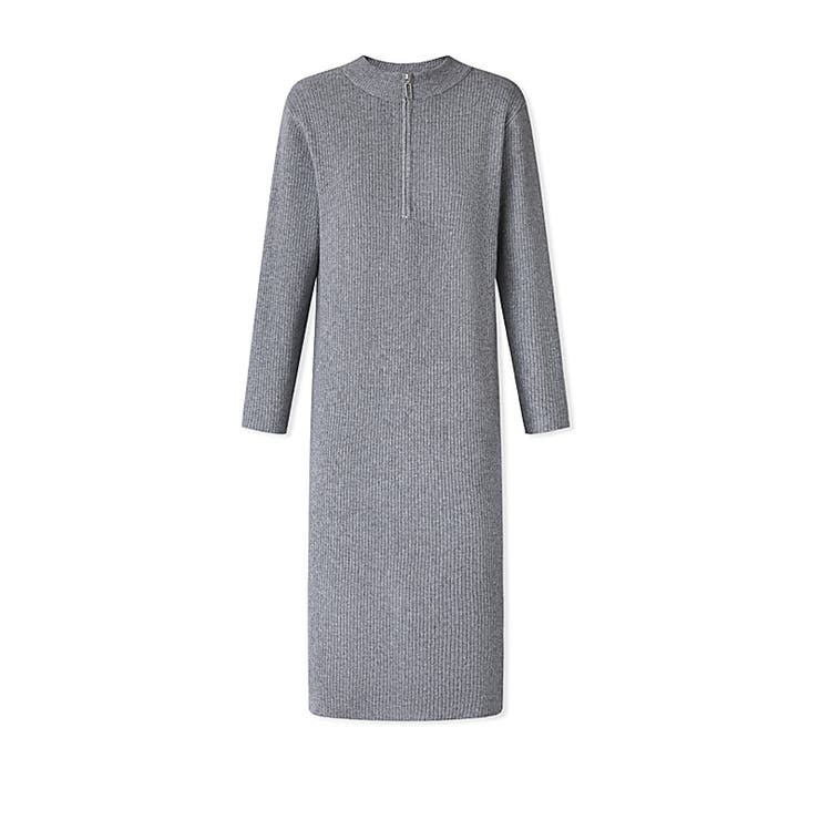 ハーフジップワンピース ニットワンピース リブニット | COCOMOMO | 詳細画像30 