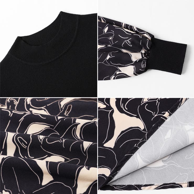 ボタニカル柄ドッキングワンピース ドッキングワンピース オフィスカジュアル | COCOMOMO | 詳細画像21 