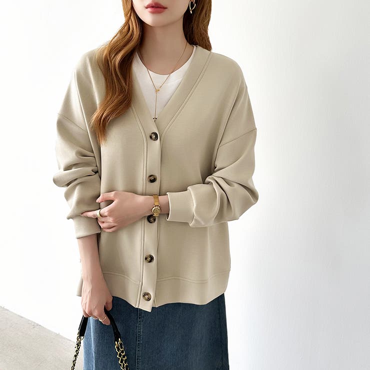 きれい見えでもラク。今欲しいポンチカーデ ドロップショルダー カーディガン | COCOMOMO | 詳細画像7 