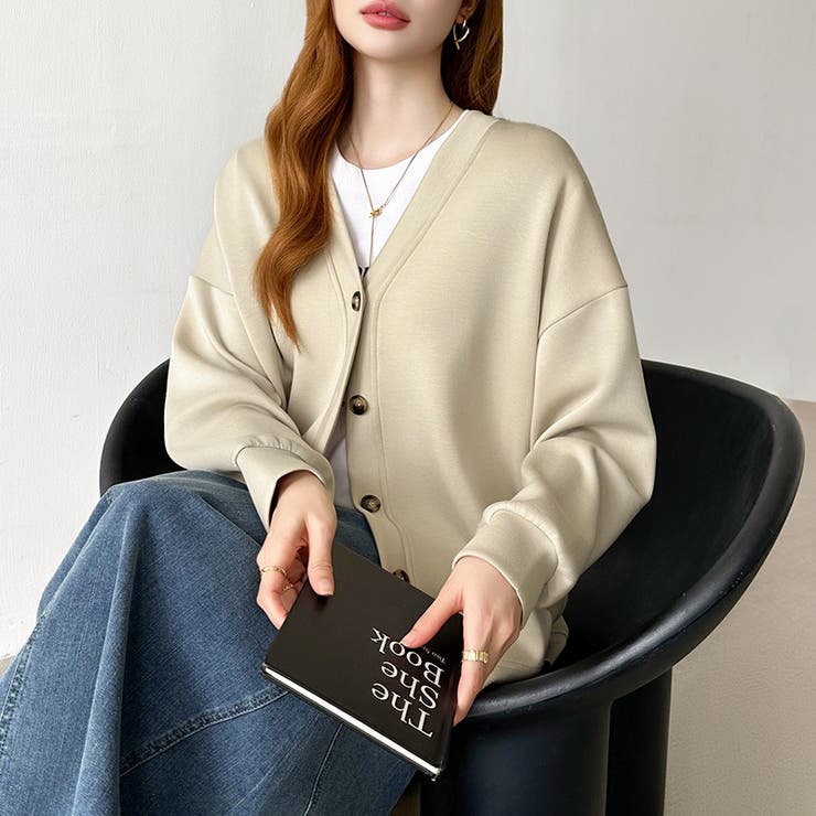 きれい見えでもラク。今欲しいポンチカーデ ドロップショルダー カーディガン | COCOMOMO | 詳細画像9 