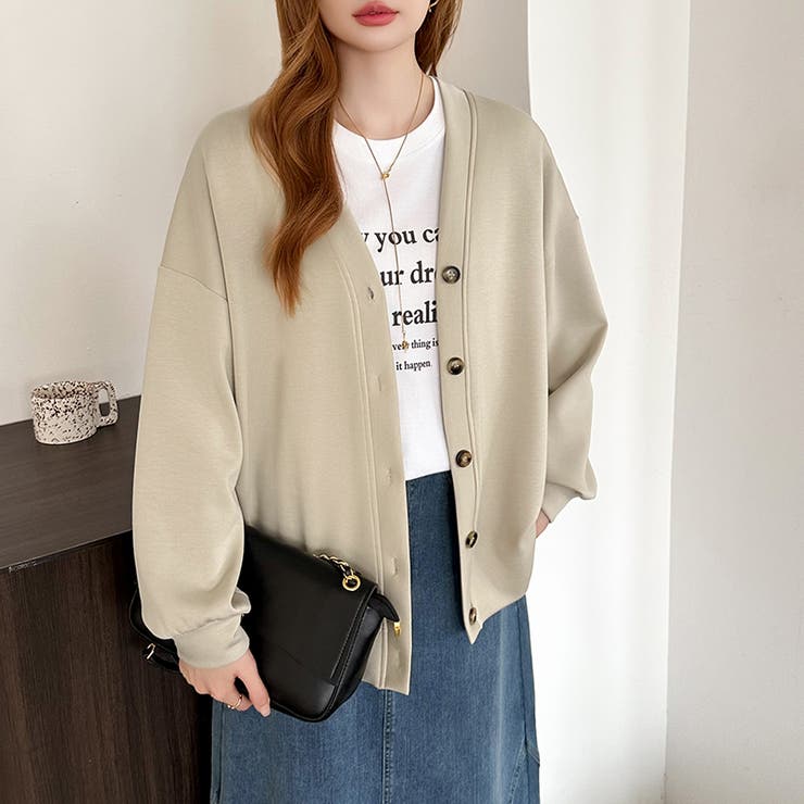 きれい見えでもラク。今欲しいポンチカーデ ドロップショルダー カーディガン | COCOMOMO | 詳細画像12 