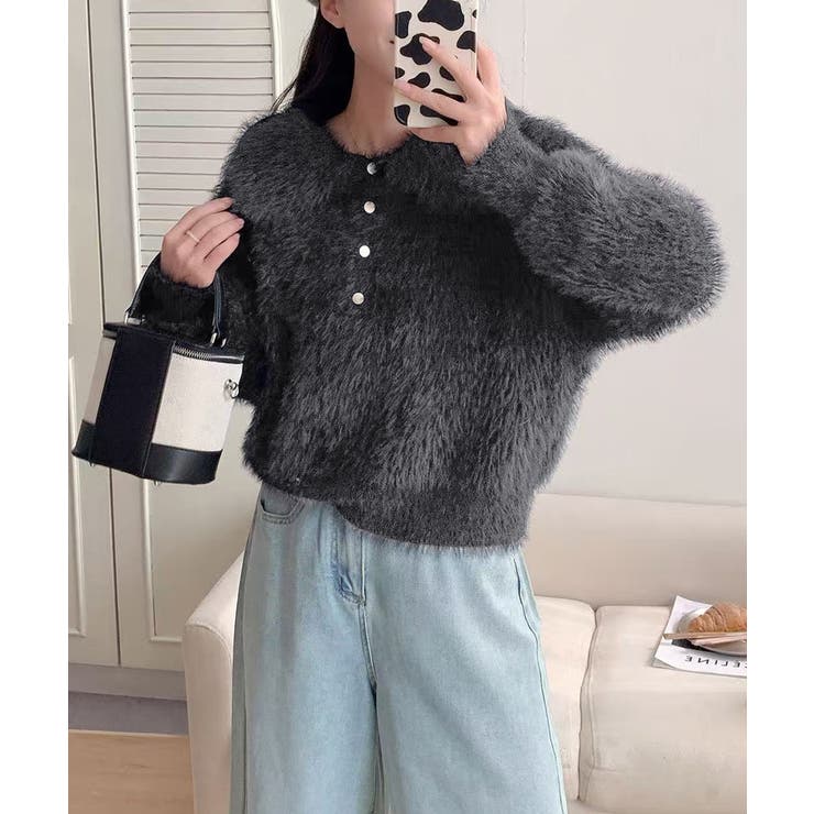 ふわふわシャギーポロニット シャギーニット 韓国ファッション | COCOMOMO | 詳細画像10 