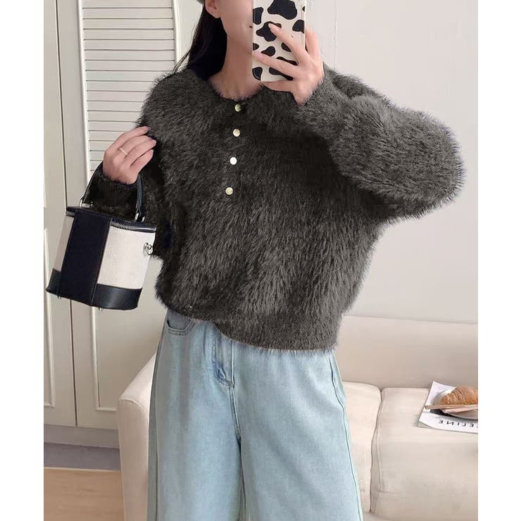 ふわふわシャギーポロニット シャギーニット 韓国ファッション | COCOMOMO | 詳細画像10 