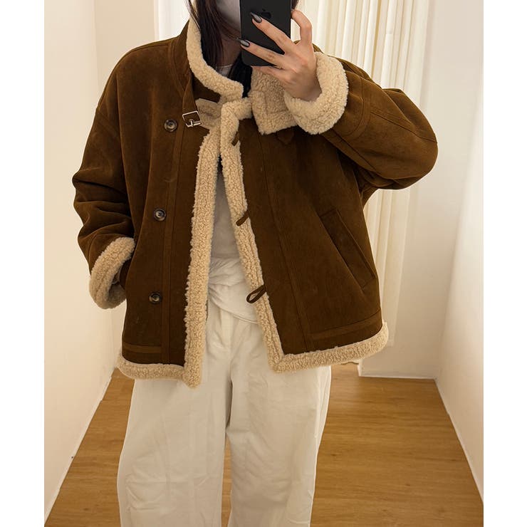 ムートンボアジャケット フェイクムートン ボアジャケット | COCOMOMO | 詳細画像11 