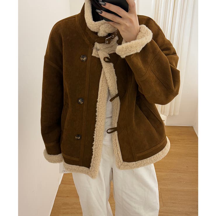 ムートンボアジャケット フェイクムートン ボアジャケット | COCOMOMO | 詳細画像12 