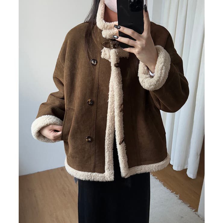 ムートンボアジャケット フェイクムートン ボアジャケット | COCOMOMO | 詳細画像15 