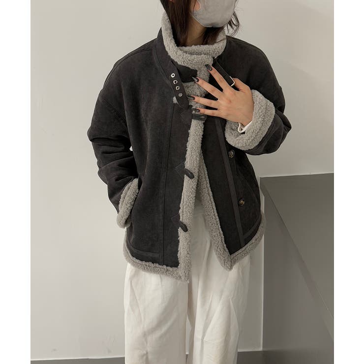 ムートンボアジャケット フェイクムートン ボアジャケット | COCOMOMO | 詳細画像19 