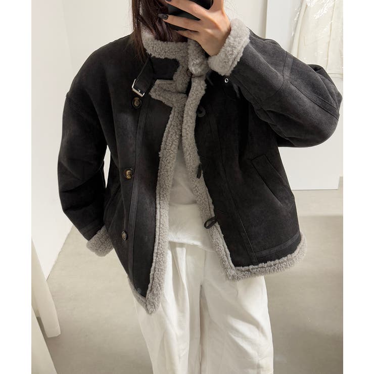 ムートンボアジャケット フェイクムートン ボアジャケット | COCOMOMO | 詳細画像20 