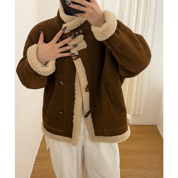 ムートンボアジャケット フェイクムートン ボアジャケット | COCOMOMO | 詳細画像9 