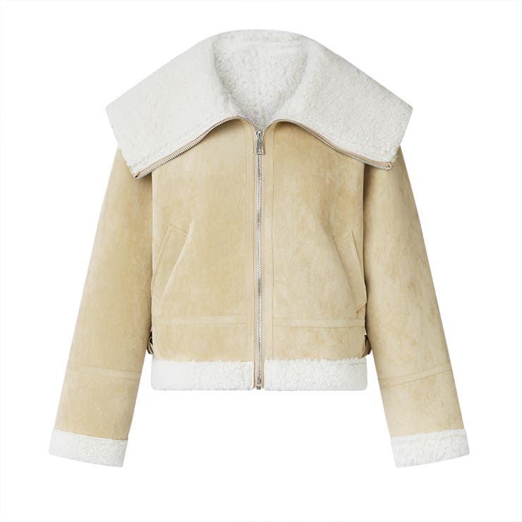 ビッグカラームートンジャケット フェイクムートン ボアジャケット | COCOMOMO | 詳細画像29 