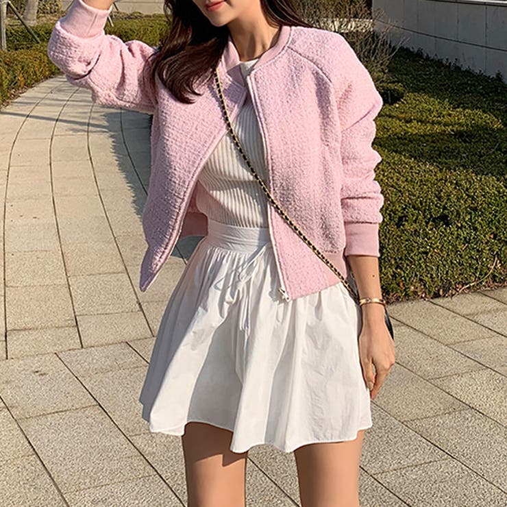 ツイードブルゾン ノーカラージャケット ブルゾン | COCOMOMO | 詳細画像12 