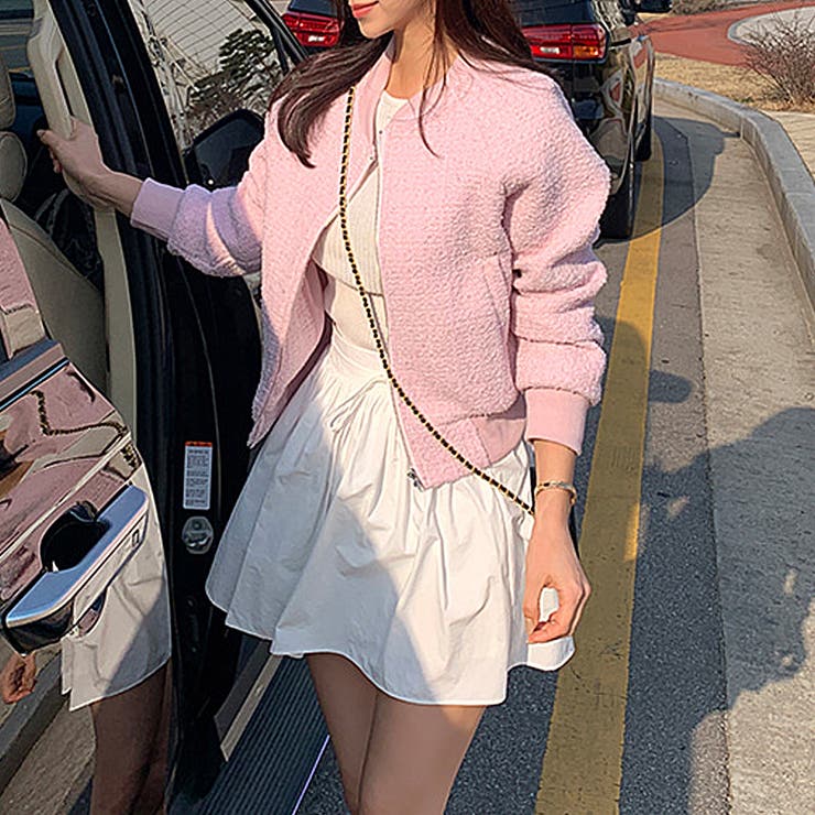 ツイードブルゾン ノーカラージャケット ブルゾン | COCOMOMO | 詳細画像13 