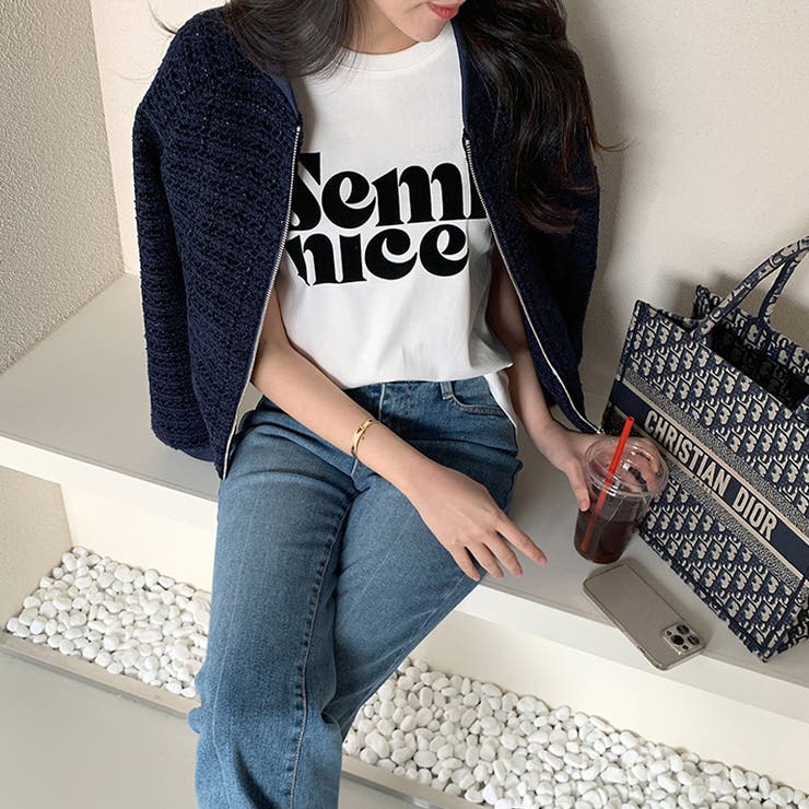 ツイードブルゾン ノーカラージャケット ブルゾン | COCOMOMO | 詳細画像5 