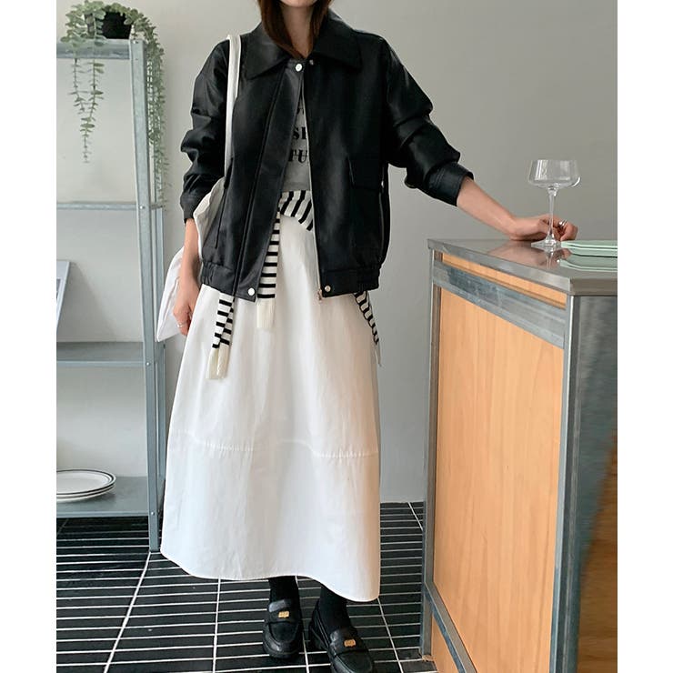 フェイクレザージャケット アウター ブルゾン | COCOMOMO | 詳細画像10 