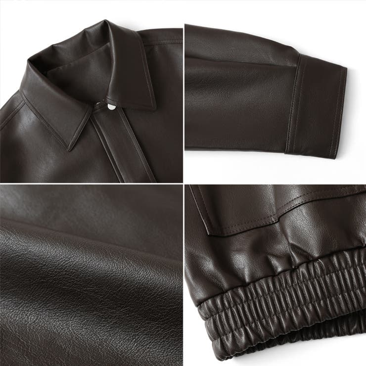 フェイクレザージャケット アウター ブルゾン | COCOMOMO | 詳細画像20 