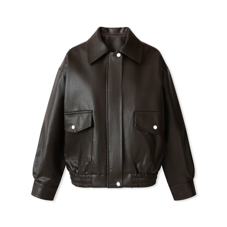 フェイクレザージャケット アウター ブルゾン | COCOMOMO | 詳細画像24 