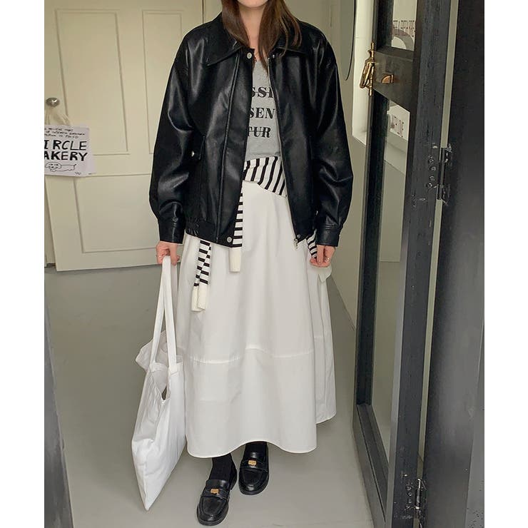 フェイクレザージャケット アウター ブルゾン | COCOMOMO | 詳細画像4 