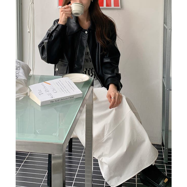 フェイクレザージャケット アウター ブルゾン | COCOMOMO | 詳細画像7 