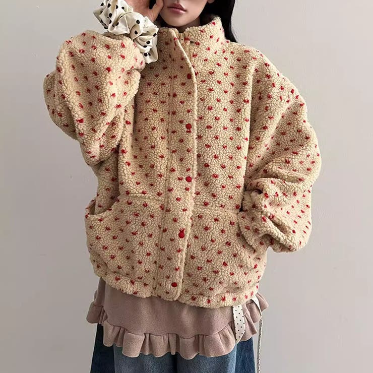 ドットボアジャケット ボアジャケット ブルゾン | COCOMOMO | 詳細画像2 