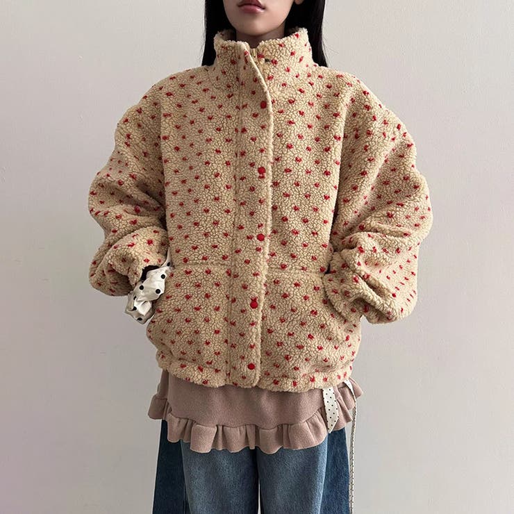 ドットボアジャケット ボアジャケット ブルゾン | COCOMOMO | 詳細画像3 