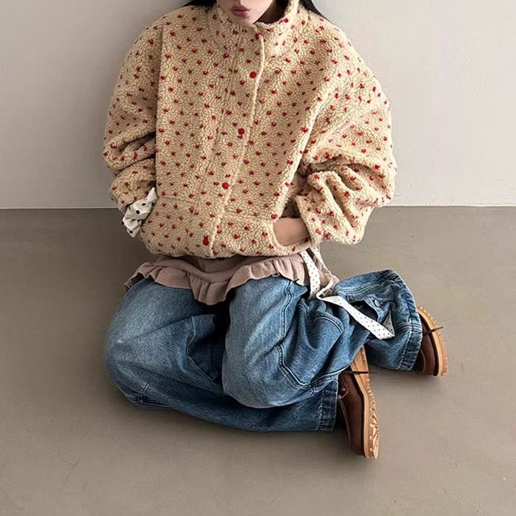 ドットボアジャケット ボアジャケット ブルゾン | COCOMOMO | 詳細画像5 