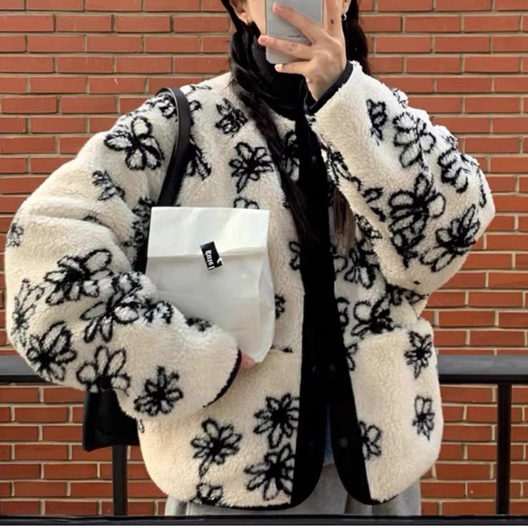 リバーシブルボアブルゾン ボアジャケット アウター | COCOMOMO | 詳細画像2 