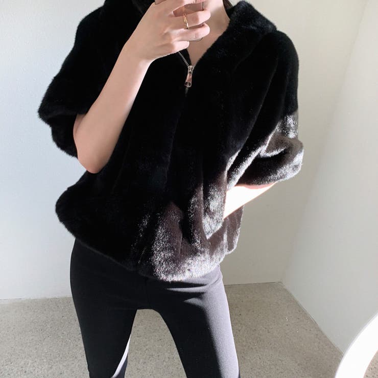 ふわふわフェイクファーブルゾン ショートブルゾン ファーコート | COCOMOMO | 詳細画像12 