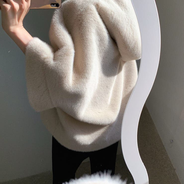 ふわふわフェイクファーブルゾン ショートブルゾン ファーコート | COCOMOMO | 詳細画像6 