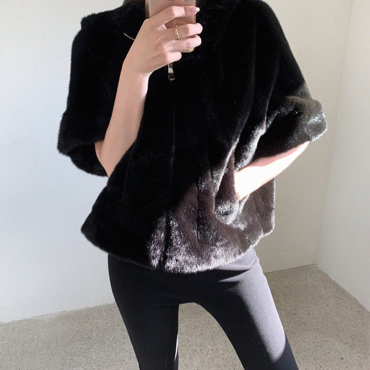 ふわふわフェイクファーブルゾン ショートブルゾン ファーコート | COCOMOMO | 詳細画像8 