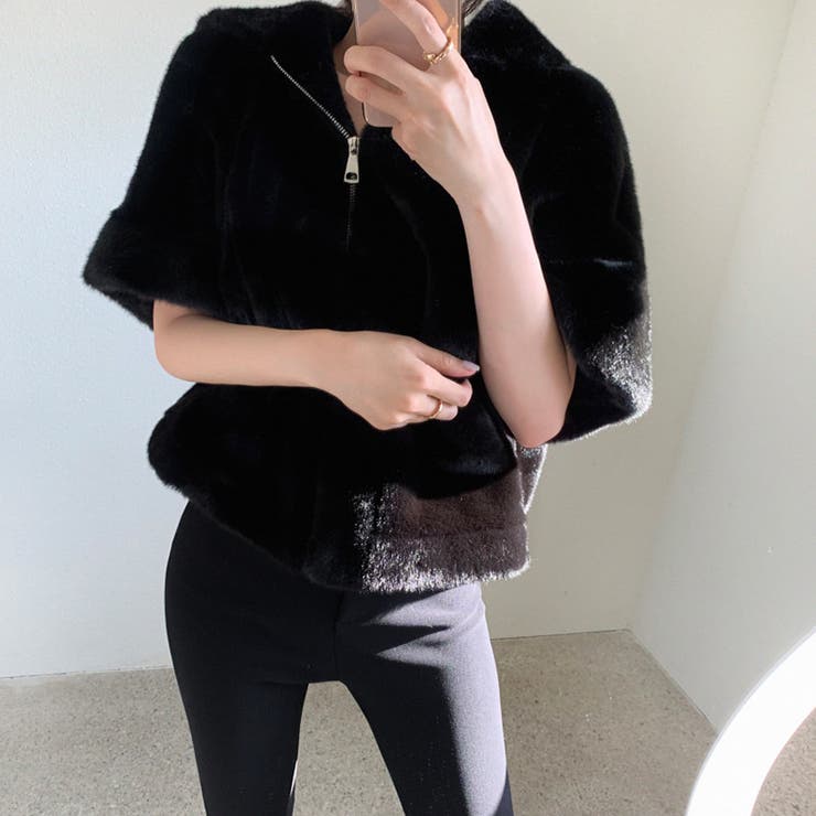 ふわふわフェイクファーブルゾン ショートブルゾン ファーコート | COCOMOMO | 詳細画像9 