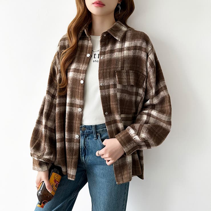 チェックシャツ ネルシャツ オーバーサイズ | COCOMOMO | 詳細画像14 