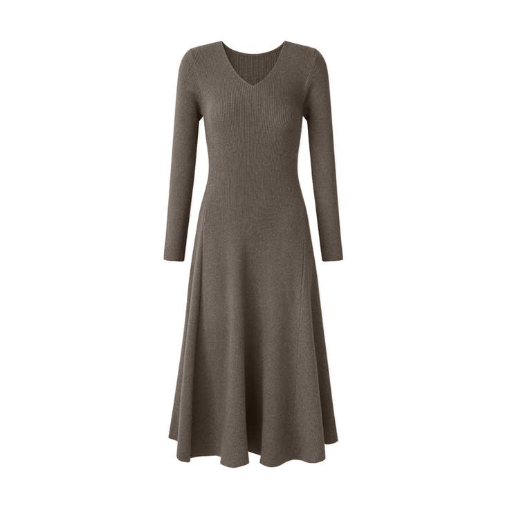 フレアニットワンピース フレアワンピース Vネックワンピース | COCOMOMO | 詳細画像39 