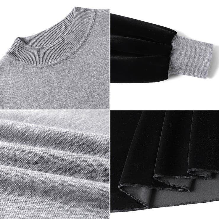 ベロアワンピース ドッキングワンピース オフィスカジュアル | COCOMOMO | 詳細画像21 