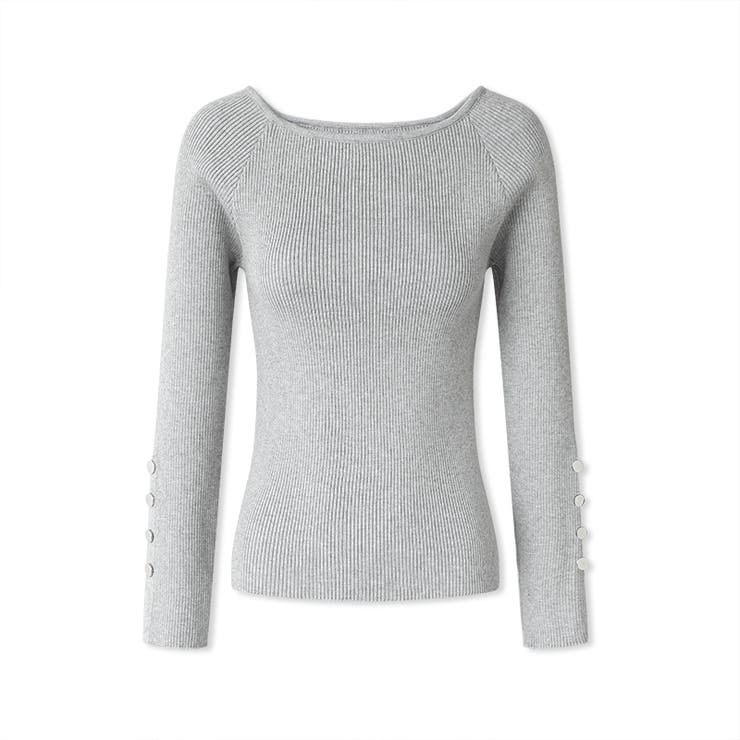 トレンドも兼ね備えたキレカジニット 袖ボタンニット リブニット | COCOMOMO | 詳細画像49 