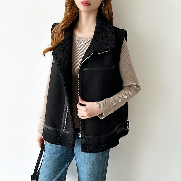 トレンドも兼ね備えたキレカジニット 袖ボタンニット リブニット | COCOMOMO | 詳細画像6 