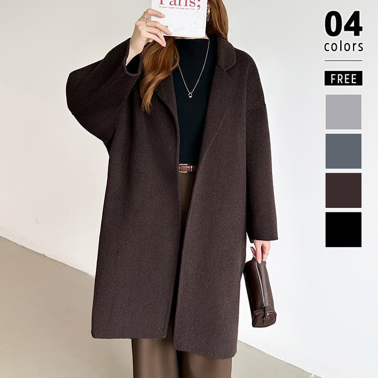 大人きれいめコート ウールコート ロングコート[品番：COCW0006707