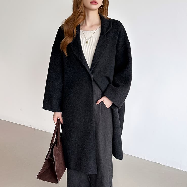 大人きれいめコート ウールコート ロングコート[品番：COCW0006707