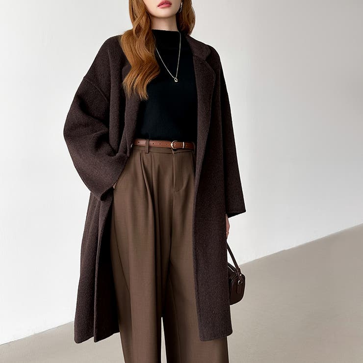 大人きれいめコート ウールコート ロングコート[品番：COCW0006707